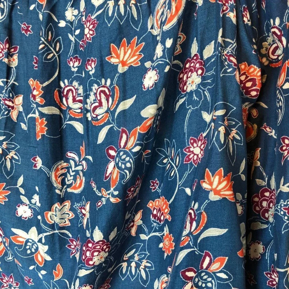 BeachLunchLounge Floral Off Shoulder Top Blue S - Picture 7 of 7
